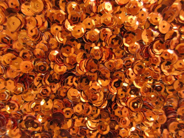 スパンコール　亀甲6mm（100g・7000枚）メタル濃オレンジ