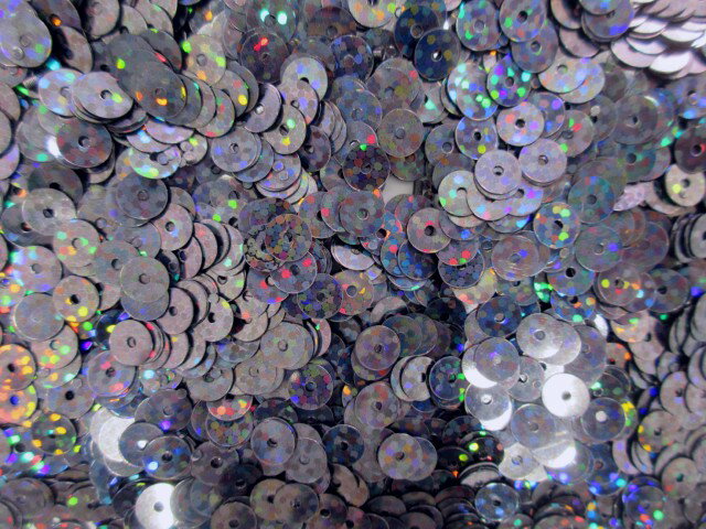 スパンコール　6mm（100g・7000枚）メタルオーロラ濃グレー系