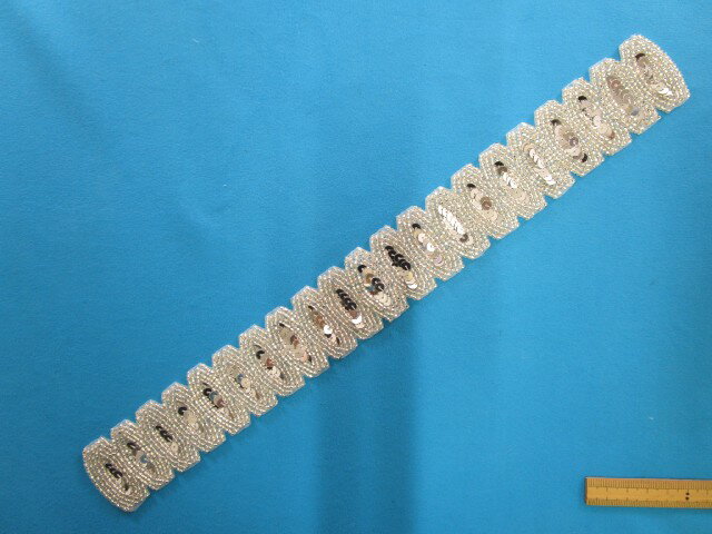 ビーズスパンコールモチーフ銀（1枚入）