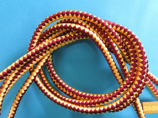 和調飾りコード(直径7mm 3m巻)紫系×ベージュ