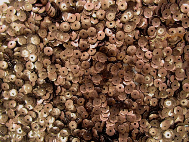 スパンコール　亀甲5mm（100g・10000枚）メタルコゲ茶