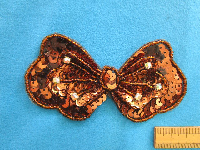 ビーズスパンコールモチーフ金茶（1枚入）