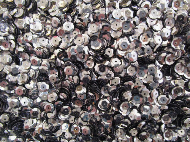 スパンコール 亀甲6mm（100g・7000枚）メタル濃グレー系