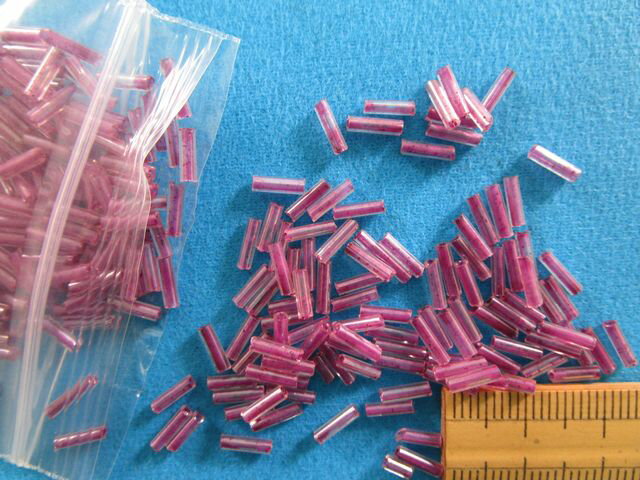 ガラス竹ビーズ(6~7mm)薄紫