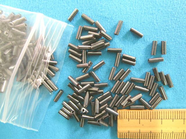 ガラス竹ビーズ(6mm)濃グレー