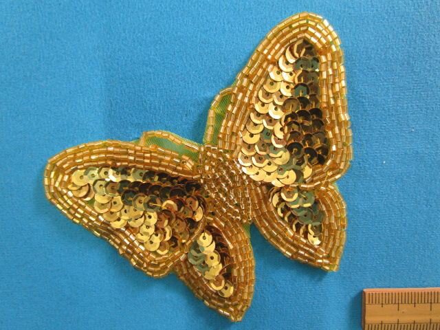 スパンコールビーズモチーフ金（1枚入）