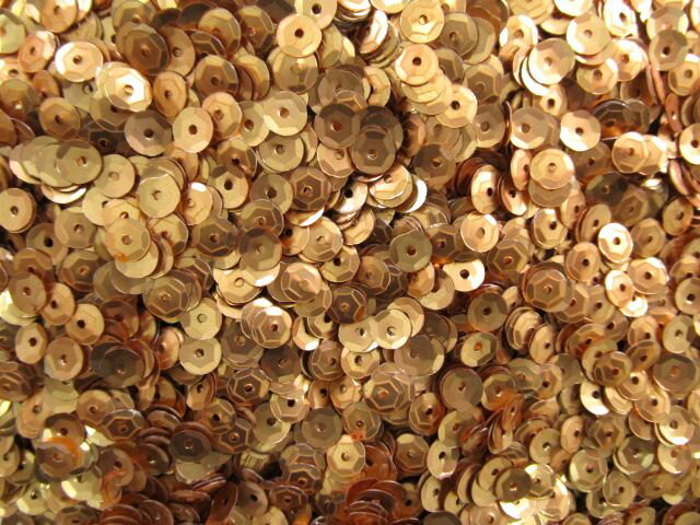 スパンコール　亀甲5mm（100g・10000枚）メタル薄茶