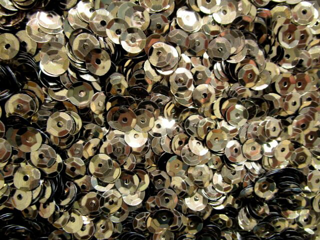 スパンコール　亀甲6mm（100g・7000枚）メタル黒銀