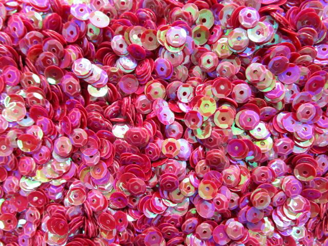 スパンコール　亀甲5mm（100g・10000枚）パール赤紫