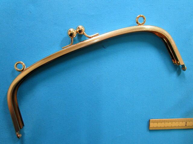 口金・がま口（21.8cm）ピンクゴールドカン付き