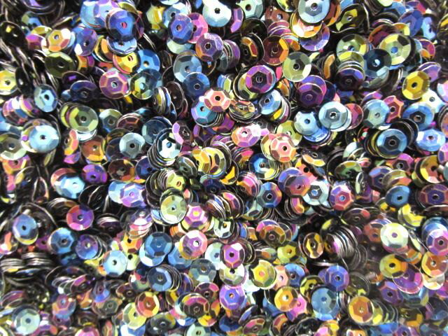 スパンコール　亀甲5mm（100g・10000枚）紫系×玉虫