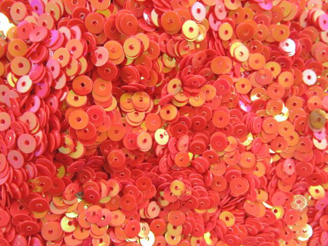 スパンコール　4mm（100g・25000枚）クリアオーロラ濃オレンジピンク