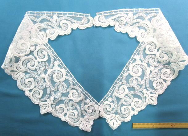 チュール衿レースオフ白