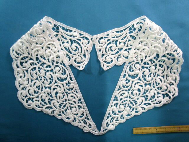 綿ケミカル衿レースオフ白