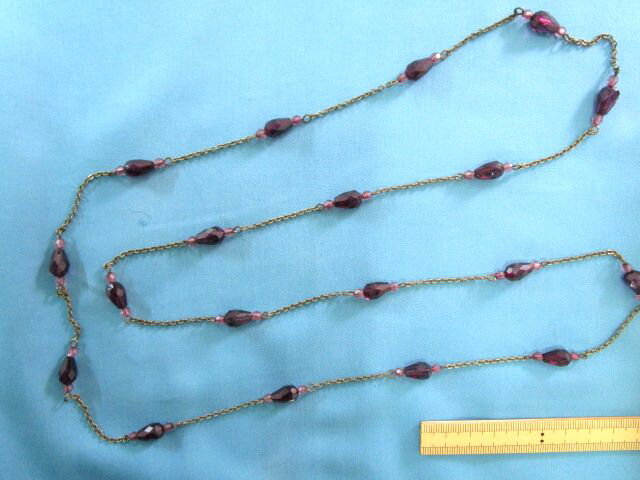 ネックレス渋金×紫