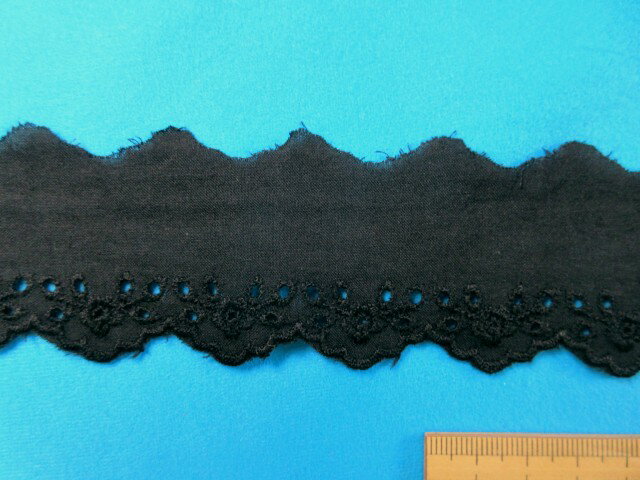 綿レース（4cm幅　4m巻）黒