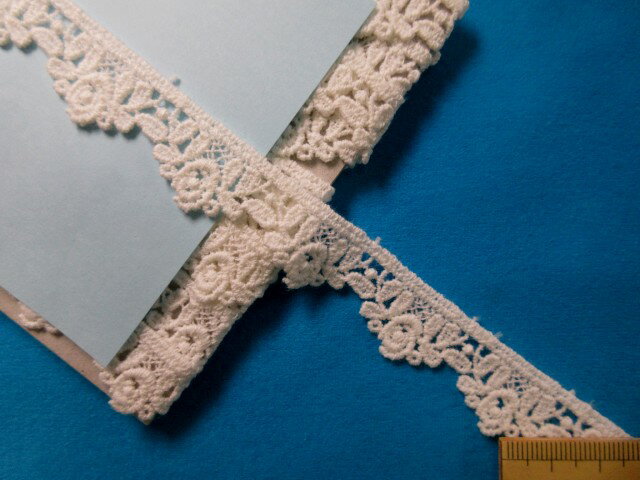 在庫処分綿ケミカルレース（1.8cm幅　3m巻）オフ白