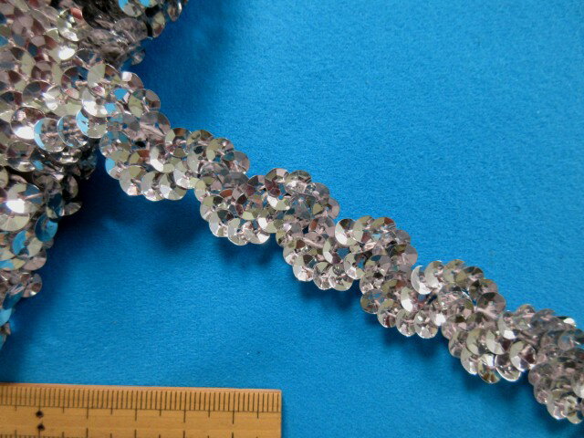 スパンコールブレード（2cm幅　4m巻)銀
