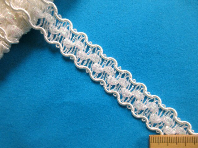 ブレード（1.8cm幅　5m巻）オーロラ×オフ白