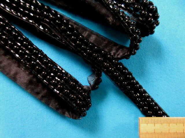 在庫処分ビーズブレード黒（1．3cm幅　1．5m巻）