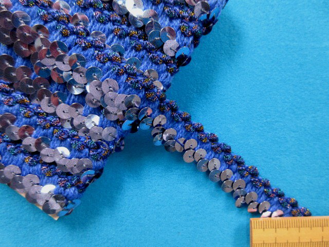 ストレッチスパンコールブレード（1.5cm幅　5m巻）ブルー系