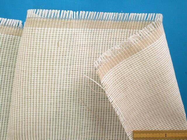 綿麻レーヨン生地オフ白×ベージュ（90cm幅　2m）