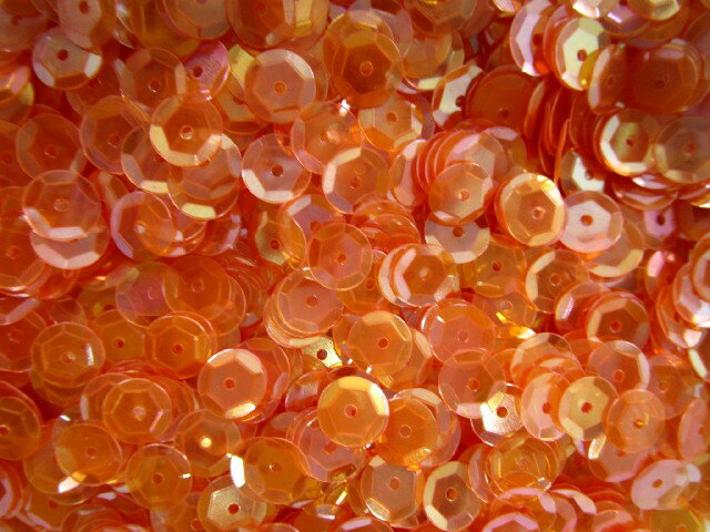 スパンコール 亀甲6mm（100g・7000枚）オーロラ濃オレンジ