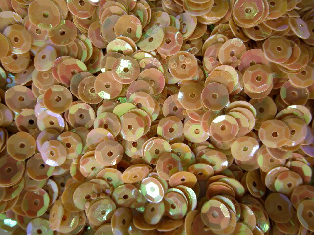 スパンコール 亀甲6mm（100g・7000枚）オーロラピンクベージュ