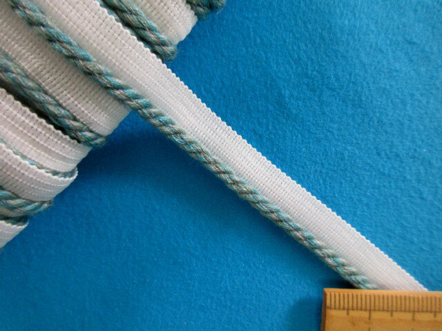 ツイストパイピング（細）（1cm幅 10m巻）ブルーグリン系