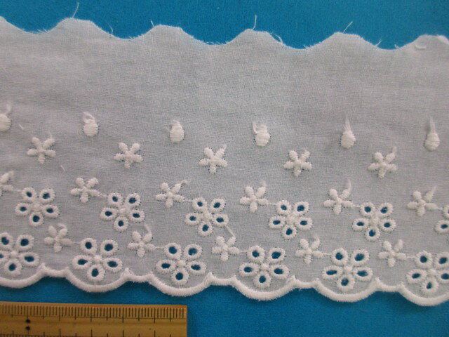 綿レース大巻（7.8cm幅 13.5m巻）オフ白