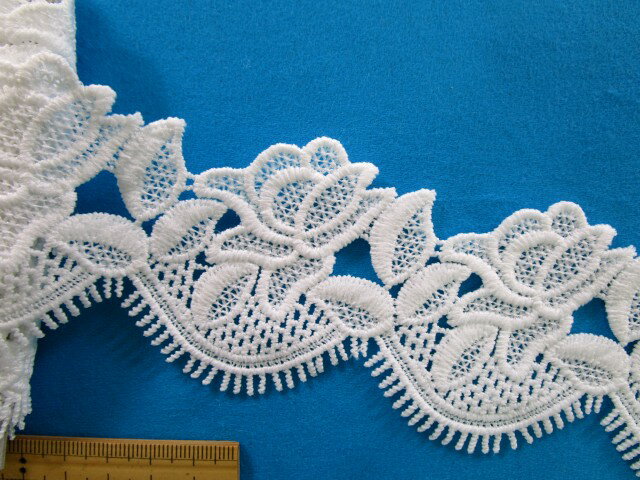 ナイロンケミカルレース（6cm幅 2m巻）オフ白