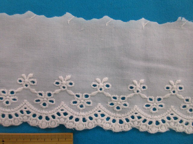 綿レース大巻（7.9cm幅 13.5m巻）オフ白