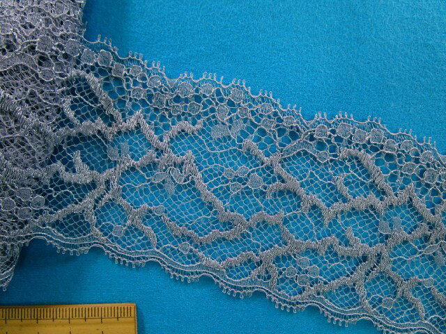 Russell Lace - リバーレース（6.8cm幅 5m巻）ブルーグレー系