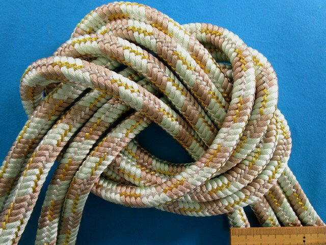 和調飾りコード(直径12mm 1m巻)薄グリン×金×銀