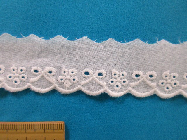 綿レース大巻（2.6cm幅　13.5m巻）オフ白