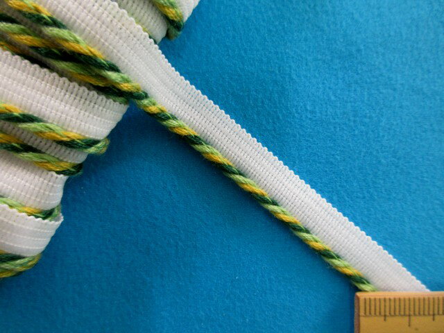 ツイストパイピング(1cm幅 10m巻)イエロー系×グリン系