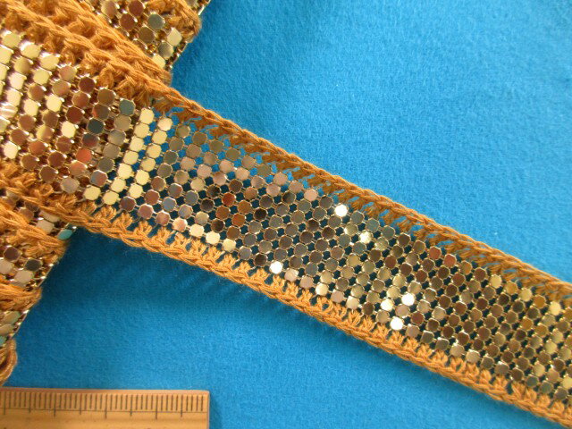 メタルテープ（2.7cm幅　4m巻）金×カラシ