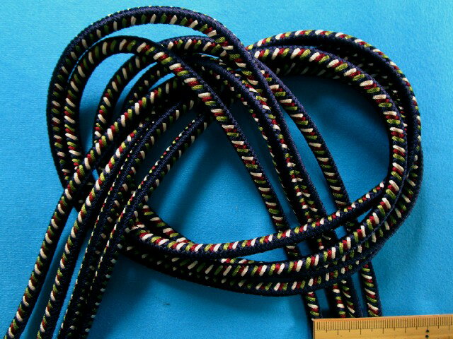 乐天商城 - 和調飾りコード(直径6mm 3m巻)　紺×エンジ×オフ白