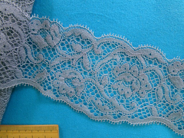 リバーレース（6.8cm幅 5m巻）ブルーグレー系