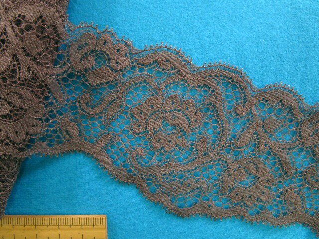 リバーレース（6.8cm幅 5m巻）コゲ茶系