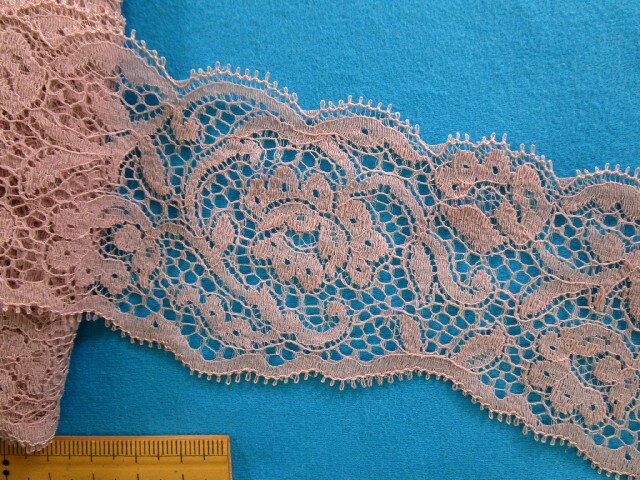 リバーレース（6.8cm幅 5m巻）薄アズキ