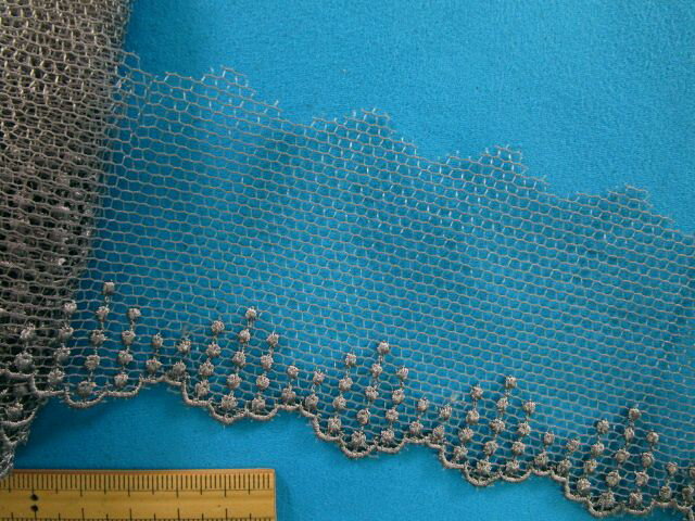 チュールレース（6cm幅 5m巻）茶グレー