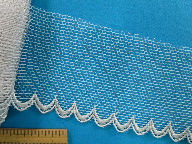 チュールレース（6.3cm幅 5m巻）薄グレー