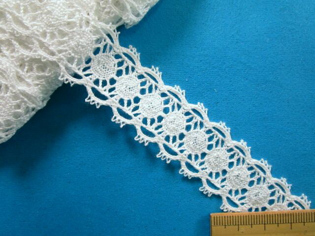 綿トーションレース（2.6cm幅 5m巻）オフ白