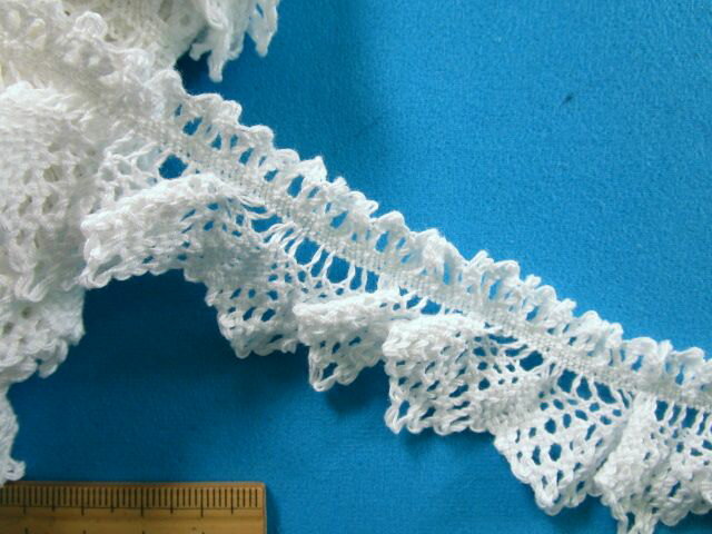 綿ストレッチトーションレース（3.5cm幅 4m巻）オフ白