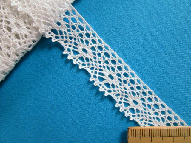 綿トーションレース（1.6cm幅 5m巻）オフ白