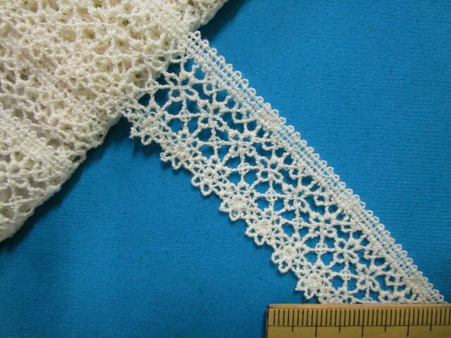 綿ケミカルレース(2.2cm幅 3m巻）ベージュ