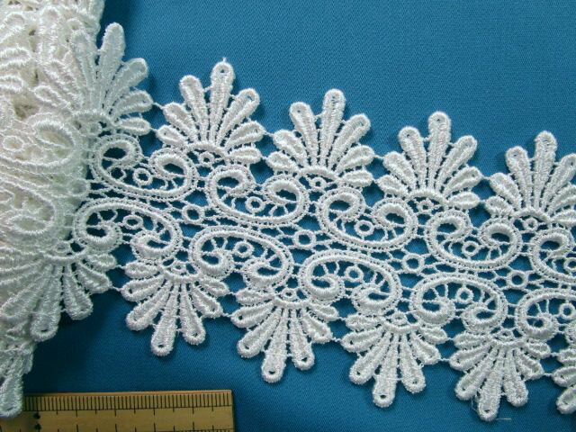 レーヨンケミカルレース(7.6cm幅 2m巻）オフ白