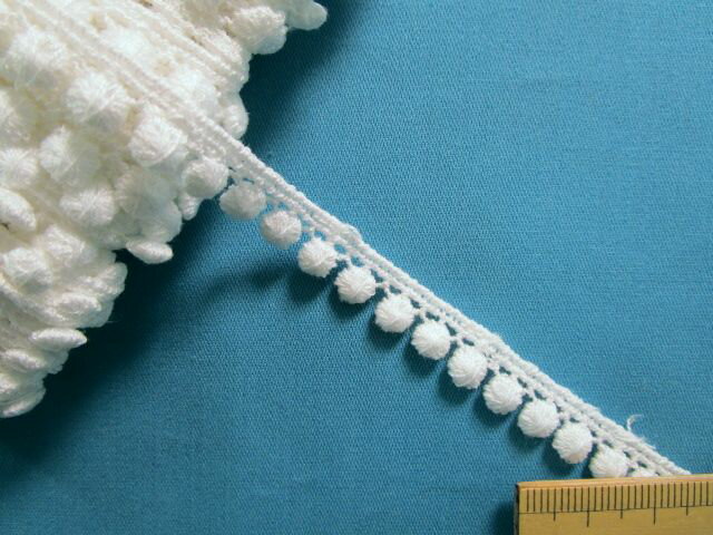 綿ケミカルレース(0.8cm幅 13m巻）オフ白