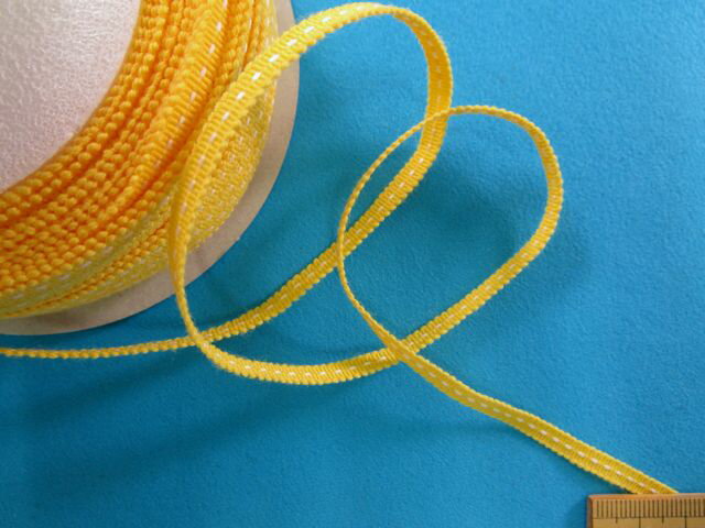 ステッチテープ（0.4cm幅 30m巻）イエロー×白